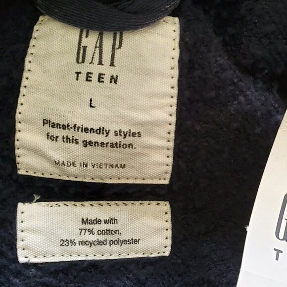 NWT GAP Teen Boys Pullover Hoodie in Dark Gray Mineral Wash Super Soft size L 10 - Picture 5 of 15